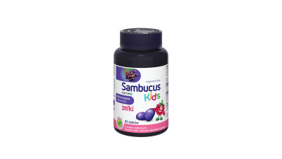 Sambucus Kids żelki, 60 sztuk o smaku malinowym
