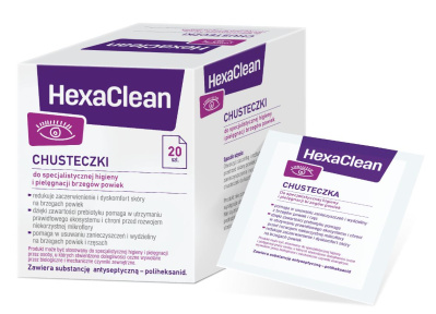 HexaClean chusteczki do specjalistycznej higieny wrażliwych  powiek 20 sztuk