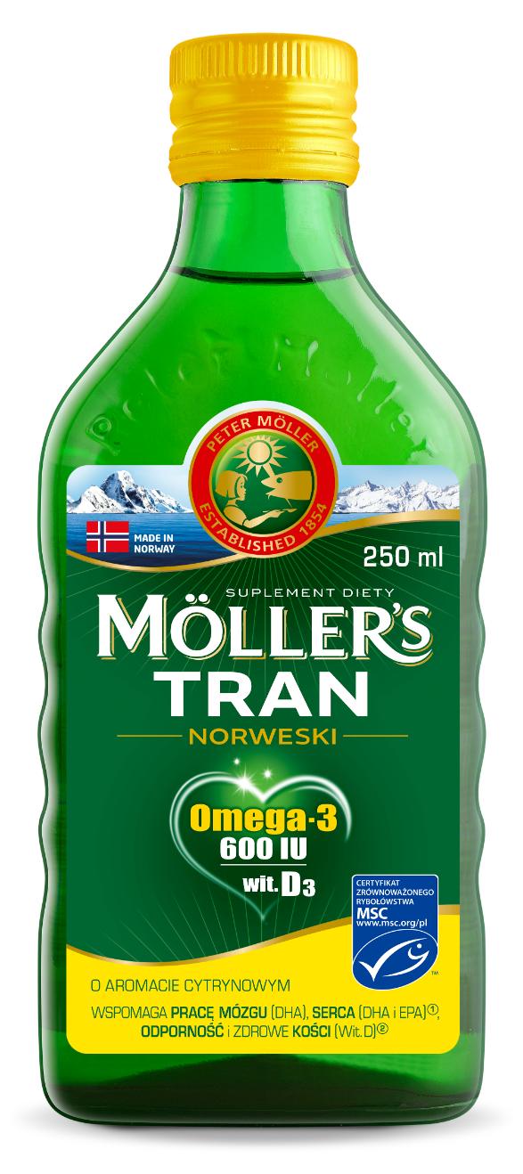 MOLLERS Tran norweski o aromacie cytrynowym 250 ml