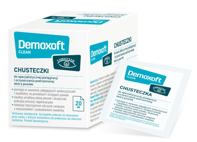 Demoxoft Clean Chusteczki do specjalistycznego oczyszczania wrażliwych  powiek 20 sztuk