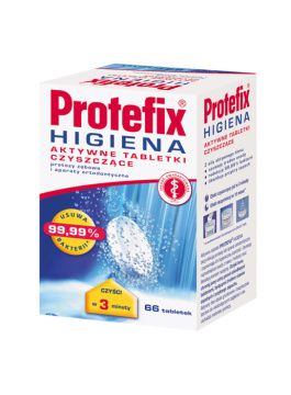 PROTEFIX HIGIENA  Aktywne tabletki czyszczące 66 szt.
