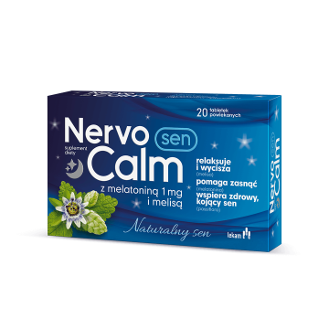 NervoCalm Sen z melatoniną  i melisą, 20 tabletek powlekanych