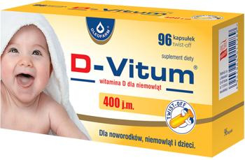 D-Vitum 400 j.m dla niemowląt 96  kapsułek twist off