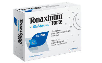 Tonaxinum Forte + Melatonina, na noc, 60 tabletek powlekanych