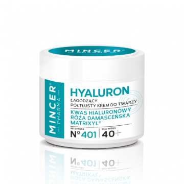 Mincer Pharma Hyaluron N°401   40+- łagodzący półtłusty krem do twarzy 50 ml