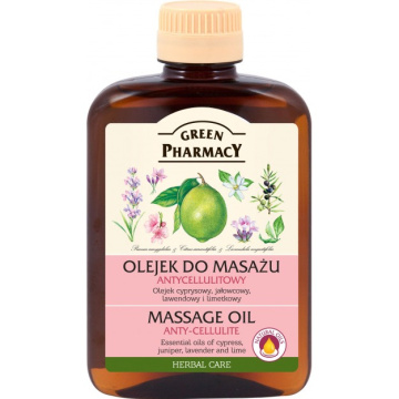 Green Pharmacy Olejek do masażu antycellulitowy, olejek cyprysowy, jałowcowy, lawendowy, limetkowy 200ml