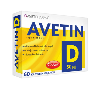 Avetin D 50 ug 2000 j.m. 60 kapsułek miękkich