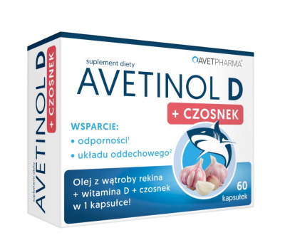 Avetinol D + czosnek, 60 kapsułek