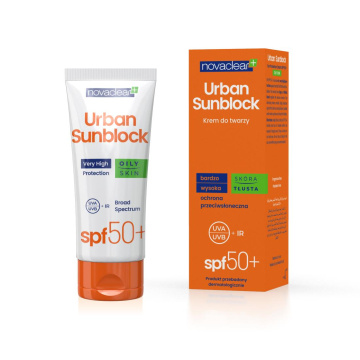 Novaclear Urban Sunblock krem ochronny do twarzy SPF 50+ do skóry tłustej  40 ml