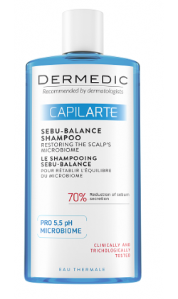 Dermedic Capilarte Sebu - Balance szampon przywracający równowagę mikrobiomu  tłustej skóry głowy 300 ml