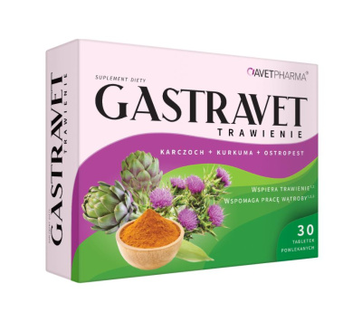 GASTRAVET trawienie  30 tabletek