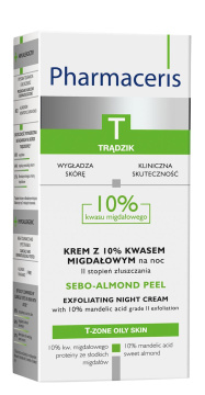 Pharmaceris T sebo - almond peel krem z 10% kwasem migdałowym na noc II stopień złuszczania 50 ml