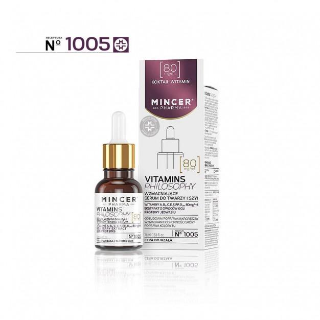 Mincer Pharma Vitamins Philosophy Serum wzmacniające do twarzy i szyi nr 1005  15ml