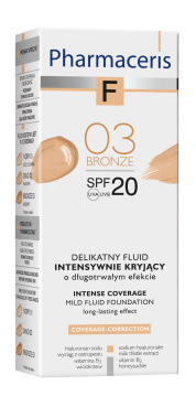 Pharmaceris F - delikatny fluid intensywnie kryjący o przedłużonej trwałości SPF 20BRONZE (03 - brązowy) 30 ml
