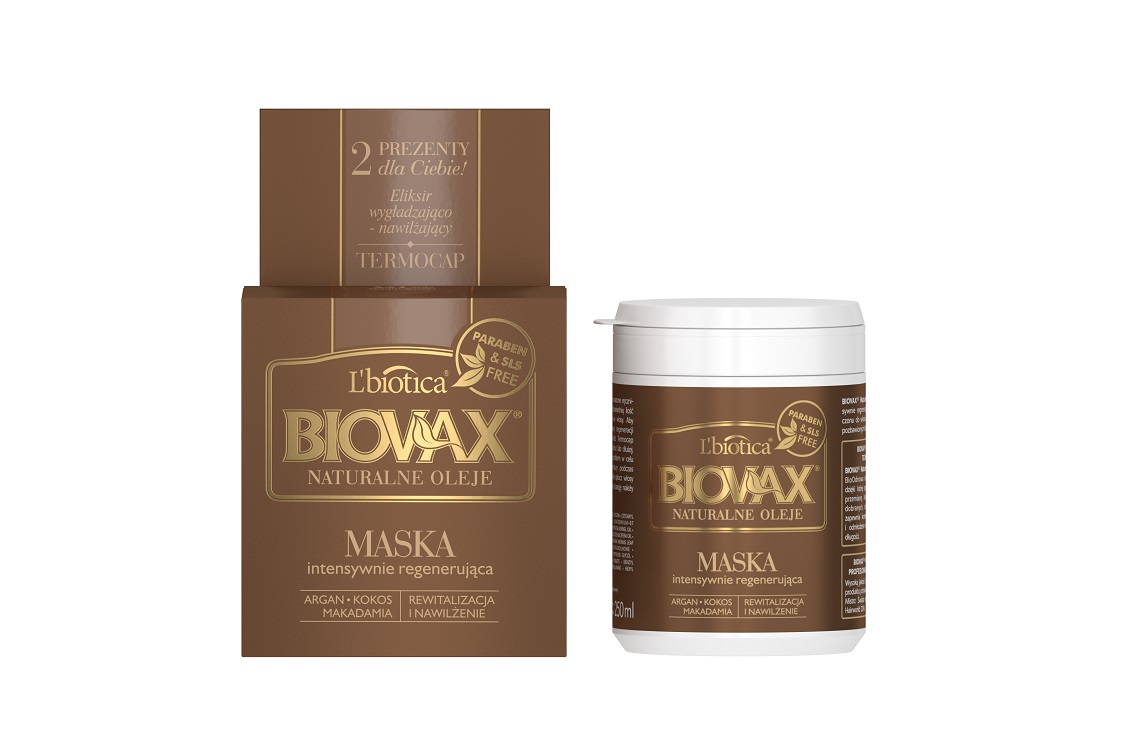 BIOVAX Argan Kokos Makadamia-  intensywnie regenerująca maseczka 250 ml