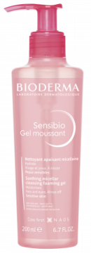 Bioderma Sensibio Gel Moussant, łagodzący żel micelarny do oczyszczania twarzy o działaniu nawilżającym, 200 ml