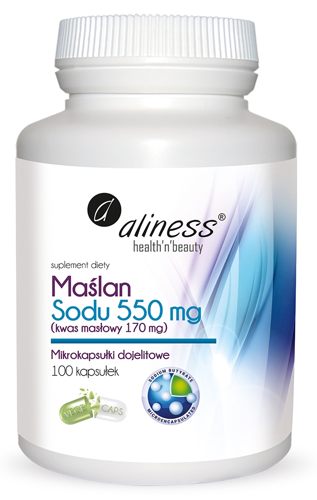 Aliness Maślan Sodu 550 mg, 100 kapsułek