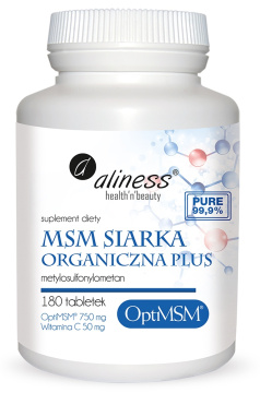 Aliness MSM Siarka Organiczna PLUS, 180 tabletek
