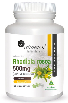Aliness Rhodiola rosea (różeniec górski) 500 mg  60 kapsułek vege