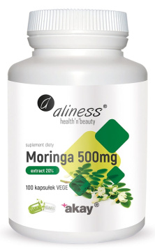 Aliness Moringa ekstrakt 20% 500 mg  100 kapsułek  vege