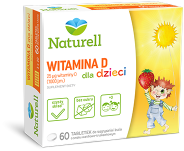 Naturell Witamina D3 1000 j.m. dla dzieci  60 tabletek do rozgryzania