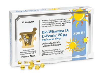Pharma Nord Bio-witamina D3 D-Pearls 20µg, 40 kapsułek