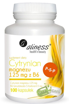 Aliness Cytrynian magnezu 125 mg z B6, 100 kapsułek