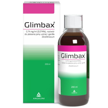 Glimbax, roztwór do płukania gardła, 200 ml