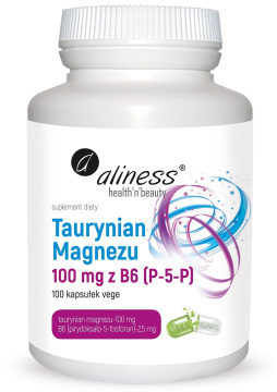 Aliness Taurynian Magnezu 100 mg z B6 (P-5-P)  100 kapsułek vege