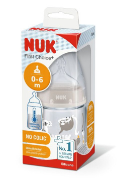 NUK butelka First Choice+ ze wskaźnikiem temperatury M 150 ml (szara)