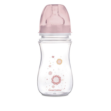 Canpol babies antykolkowa butelka szerokootworowa EasyStart "Newborn baby" 240 ml (35/217) różowa