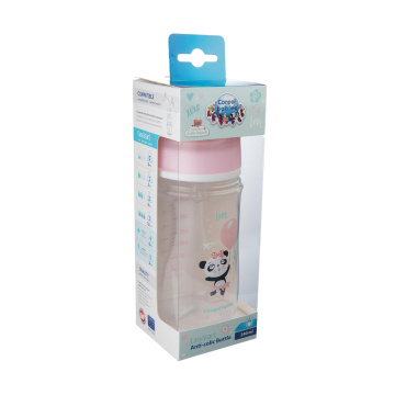 Canpol babies antykolkowa butelka szerokootworowa EasyStart Exotic Animals 240 ml (35/221) różowa