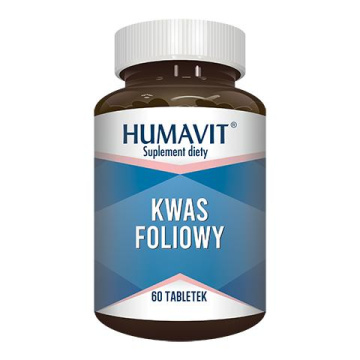 HUMAVIT KWAS FOLIOWY B6, B12, E, 60 tabletek
