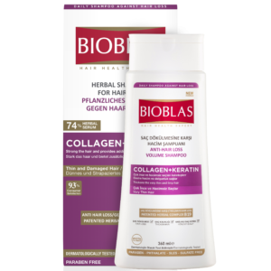 Bioblas ziołowy szampon przeciw wypadaniu do włosów cienkich i zniszczonych (kolagen + keratyna) 360 ml