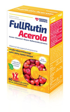 Rodzina Zdrowia FullRutin Acerola 60 tabletek do ssania o smaku pomarańczowym