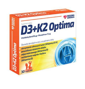 Rodzina Zdrowia D3 + K2 Optima, 30 kapsułek