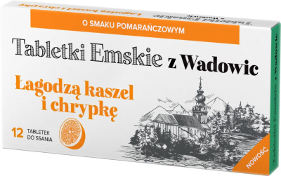 Tabletki Emskie z Wadowic (smak pomarańczowy) 12 pastylek do ssania