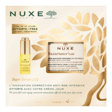 Nuxe Nuxuriance Gold zestaw -ultraodżywczy olejkowy krem do twarzy 50 ml + Super Serum uniwersalny koncentrat przeciwstarzeniowy 5 ml GRATIS !!!