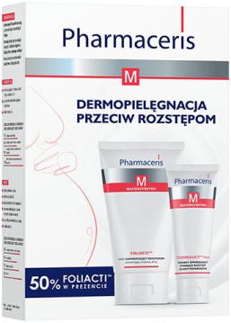 Pharmaceris M zestaw foliacti krem zapobiegający rozstępom 150 ml + tocoreduct forte preparat zmniejszający istniejące rozstępy 75 ml