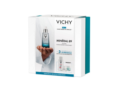 Vichy Mineral 89, zestaw- codzienna baza wzmacniająco-nawilżająca 50 ml + miniprodukty