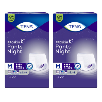 Majtki chłonne TENA Pants Proskin Super Night M,  2 x 30 sztuk (duopack)