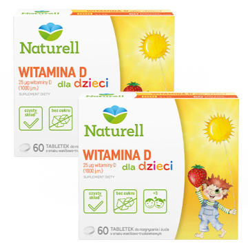 Naturell Witamina D dla dzieci, dwupak - 2 x 60 tabletek