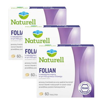 Naturell Folian, trójpak - 3 x 60 tabletek