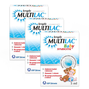 Multilac Baby synbiotyk krople, trójpak - 3 x 5 ml
