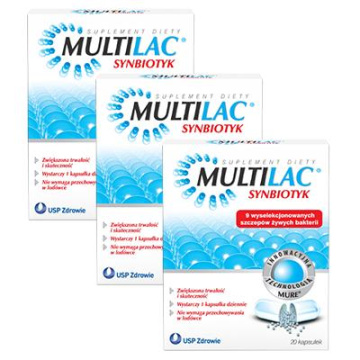 MULTILAC Synbiotyk, w trójpak - 3 x 20 kapsułek