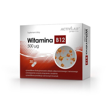 Activlab Pharma, Witamina B12 500 μg, 30 kapsułek