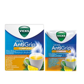Vicks AntiGrip Complex 10 saszetek do sporządzenia roztworu o smaku cytrynowym