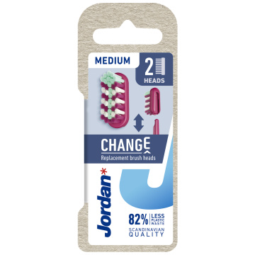 Jordan Change Medium Wymienne Główki do szczoteczki do zębów 1op.-2szt - mix kolorów