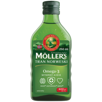 MOLLERS Tran norweski o aromacie naturalnym, 250 ml
