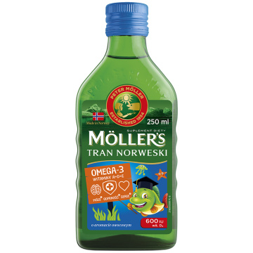 MOLLERS Tran norweski o aromacie owocowym, 250 ml